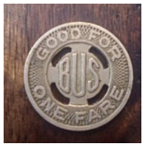 Vintage Bus Token- 1 Bus Fare - S.C. Electric and Gas Co. Columbia, South Carolina