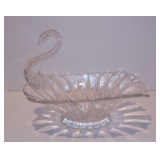 Glass Swan Centerpiece Martinsville Viking Janice Clear Bowl