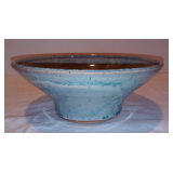 Feazell Pottery Pedestal Planter Bowl, Thrown Stoneware