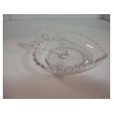 Candlewick Imperial Glass Heart Shaped Candy Dish Clear Handle
