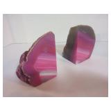 Agate Bookends - Bookends -Geode- Quartz - Pink - Agate