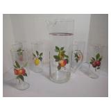 STUNNING FRUIT PITCHER, 11 1/4" , W. Virginia Glass Speciality, 1950
