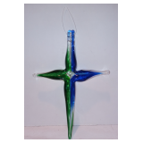 Hand Blown Glass Cross Purple/Blue