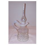 Vintage Fenton Moonstone Hobnail Clear Opalescent Cruet