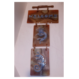 Vintage "Welcome" Kokopelli Southwest Art Pottery Stoneware Plaque Hanging Wall Art