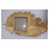 Gold Color Quill Feather Picture Frame