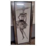 Anne Tavoletti Fashion Sketch 5 Modern Framed Artwork, 39.5" x 15.5"