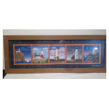 Colorful Nautical Framed Art-Lighthouses