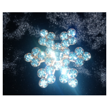 Vintage Sparkling Blue Rhinestone Gold Tone Brooch