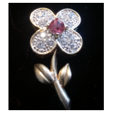 Vintage Rhinestone Flower Pin/Brooch