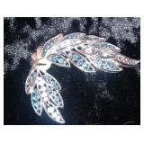 Vintage Trifari Silver Tone Rhinestone Brooch