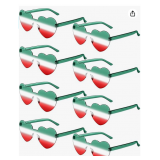 8 PACK Chicpop Heart Sunglasses for Women Colored Halloween Heart Glasses