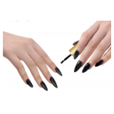 UNA GELLA Gel Nail Polish, 1 Piece 15ml Pure Black Gel Polish Set Soak Off LED Long-Wear Mirror Shin