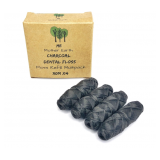 Vegan Biodegradable Bamboo Charcoal Dental Floss Refill Refill | Natural Candelilla Wax | 33yds x4 |