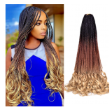 French Curl Braiding Hair 20 Inch 2 Packs Black Loose Wave Bouncy Crochet Hair Pre Stretched 75g/pac