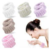 10 Pcs Face Washing Microfiber Wristbands, Adjustable Absorbent Towel Anti-Sweat Wristbands
