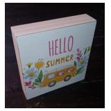 Hello Summer Wooden Chunky Desk Sign