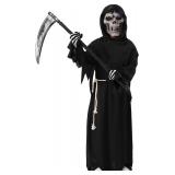 IBQ Grim Reaper Halloween Costume for Kids Scream Costume with Light Up Red Eyes
