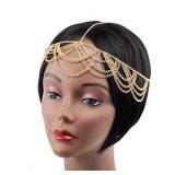 JAKAWIN Boho Tassel Head Chain Wedding Hair Chain Festival Costume