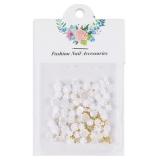 50Pcs Rose Flower Nail Art Decorations with Mini Pearls Resin Flower Nail Art Charms 