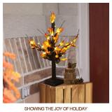 Bright Zeal 2-Pack 20" Tall Lighted Maple Tree LED Maple Tree Lights Indoor Battery Operated - Acorn