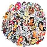 Sexy Stickers Realistic Masked Gangster Adults Tattoos Women Cartoon Princess Beauty Sticker Lady De