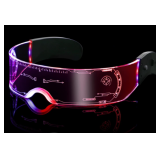 Cool LED Light Up Glasses - 7 Color & 4 Modes Cyberpunk Futuristic Sunglasses 