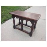 Primitive Mission Style Table, Solid Wood, 25" x 12" x 17"-Beautiful!