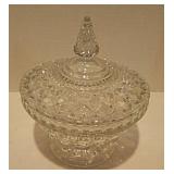 Anchor Hocking Wexford Glass Vintage 1950s-60s Covered Dish Compote
