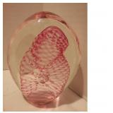 Vintage Pink Art Glass Decorative Paperweight