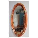 Wooden Frame Oval Decorative Mirror, 21" x 34"