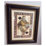 King of Spades Playing Card Framed Art Decor, 26" x 28"