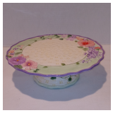 Pedestal Cake Plate with Floral Weave Pattern