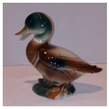 Vintage Royal Copley Ceramic Duck Figurine Green Head White Ring Neck
