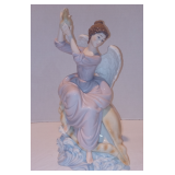 GRANDEUR NOEL 2002 Porcelain Angel Shell Waves Beach Christmas Collector 12 In