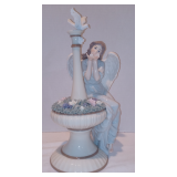 Grandeur Noel Porcelain 13” Angel Statue Figure Hand-Painted Sculpture Majestic