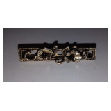 Vintage Avon Morning Glory Bar Brooch Antique Goldtone