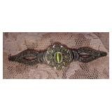 Vintage Sterling Silver Marquisite (yellow/green sets) Brooch