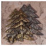 Vintage Two-Tone (gold & silver) Forest Trees/Deer Brooch