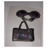 Vintage Handbag & Sunglasses Brooch Set