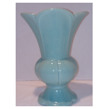 Vintage Teal Pottery Vase Marked USA