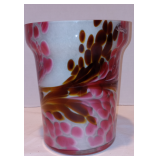 Vintage Zorza Handmade in Poland Art Glass Vase