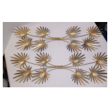 Set of 2(TWO) Vintage Metal Palm Frond Wall Decor Modern Iron Palm Frond Wall Art Ornament For Home