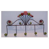 5 Hook Ornate Hanging Wall Rack, 19"W x 11.5"H