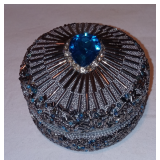 Beaded & Rhinestone Decorative Metal Storage Box