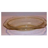 FEDERAL GLASS CO Amber Depression Glass Oblong Serving Dish Madrid Pattern 7" x 10".. 2" High