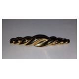 Vintage twisted Ribbon Gold Tone Brooch