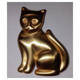 Vintage Anne Klein Gold Plated Cat Brooch