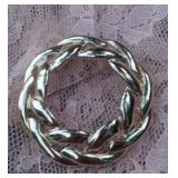 Vintage Gold Braided Wreath Brooch