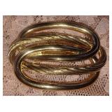 Vintage Brooch Oval Gold Tone Knot Loop